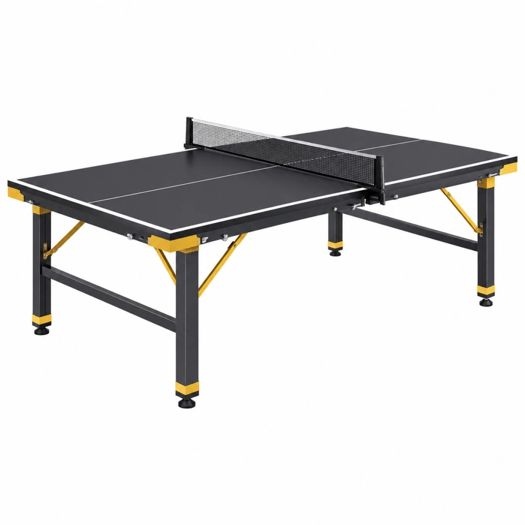 Stół do tenisa stołowego 274 x 152 x 76 cm czarno-żółty metalowy składany do gry