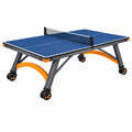 Stół do tenisa stołowego 274 x 152.5 x 76 cm stalowy niebieski składany na kółkach
