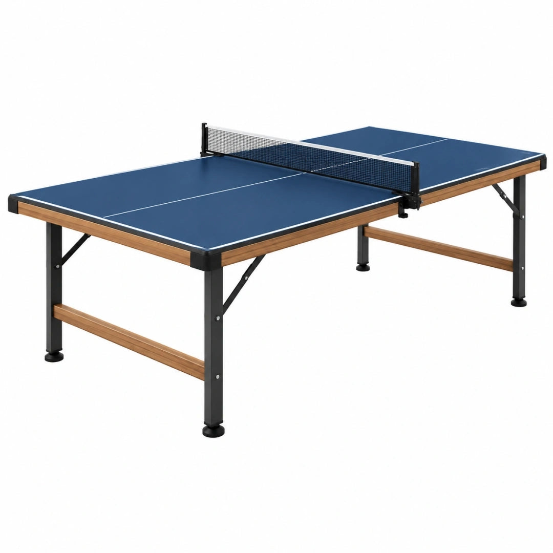 Stół do tenisa stołowego 274 x 152.5 x 76 cm granatowy stalowy składany