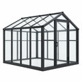 Szklarnia ogrodowa 250 x 190 x 195 cm aluminiowa czarna z przezroczystymi panelami